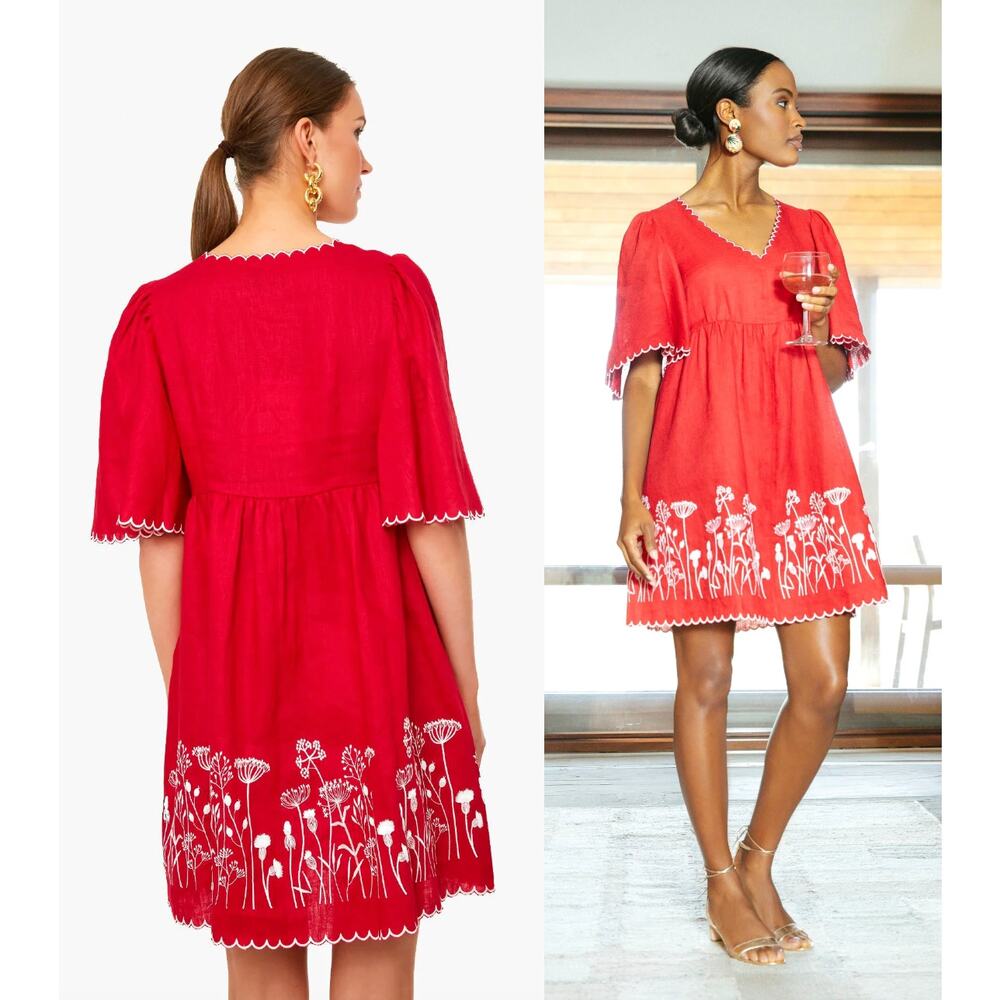 Tuckernuck | Scarlett Embroidered Britton Dress | Cherry Red | Sz M